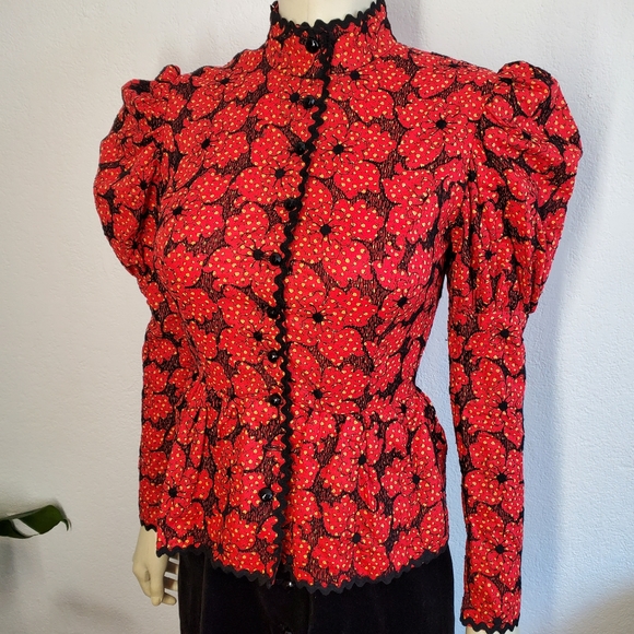 Vintage 70s Prairie Puff Sleeve 40s style Dress - Picture 4 of 10